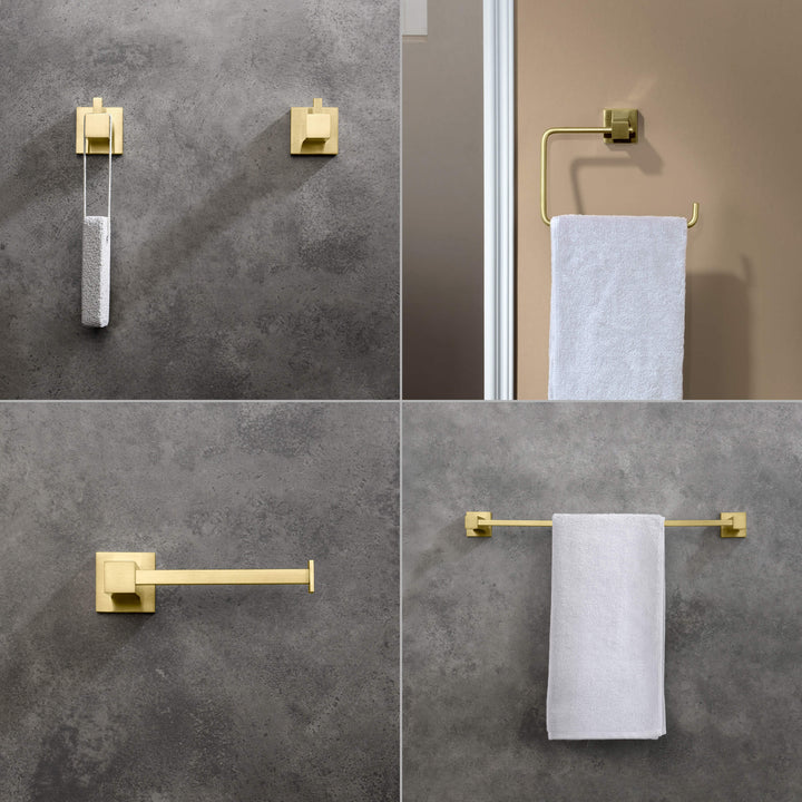 Quadra 5-Piece Bathroom Hardware Set in 3