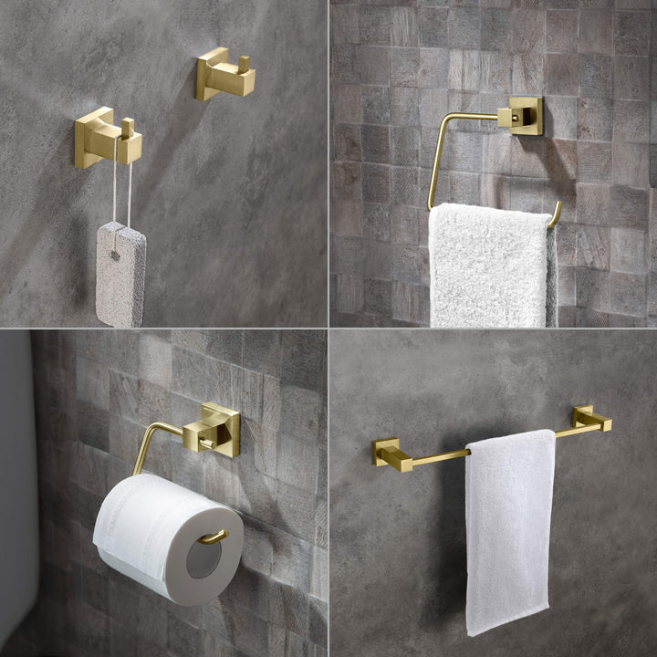 Quadra 5-Piece Bathroom Hardware Set in 4