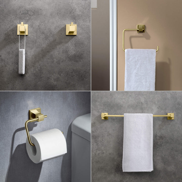 Quadra 5-Piece Bathroom Hardware Set in 4