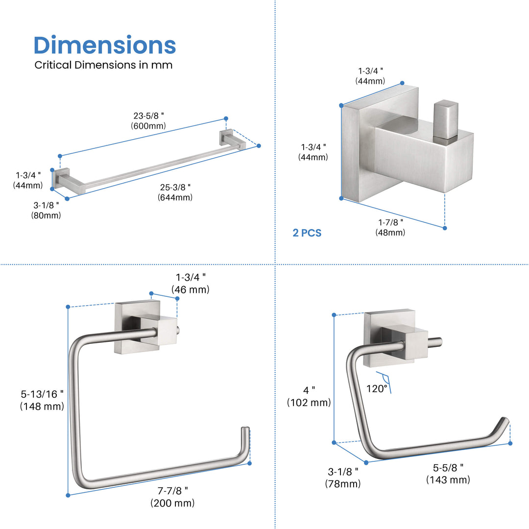 Quadra 5-Piece Bathroom Hardware Set in 2