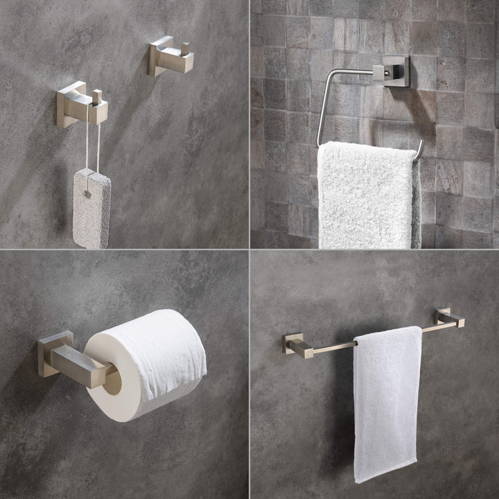 Quadra 5-Piece Bathroom Hardware Set in 3