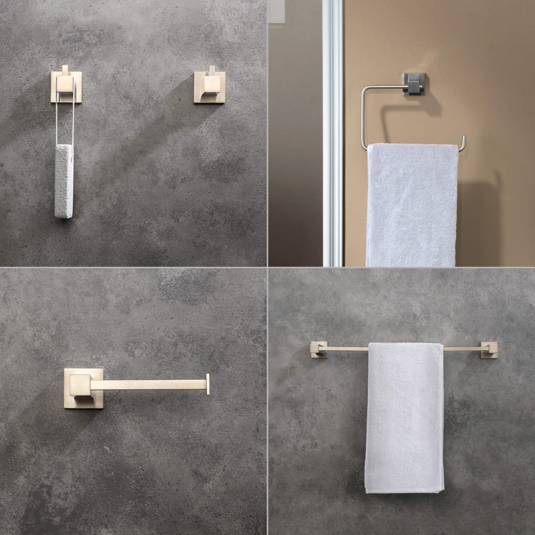 Quadra 5-Piece Bathroom Hardware Set in 3