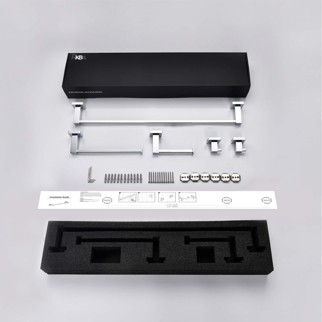 Quadra 5-Piece Bathroom Hardware Set