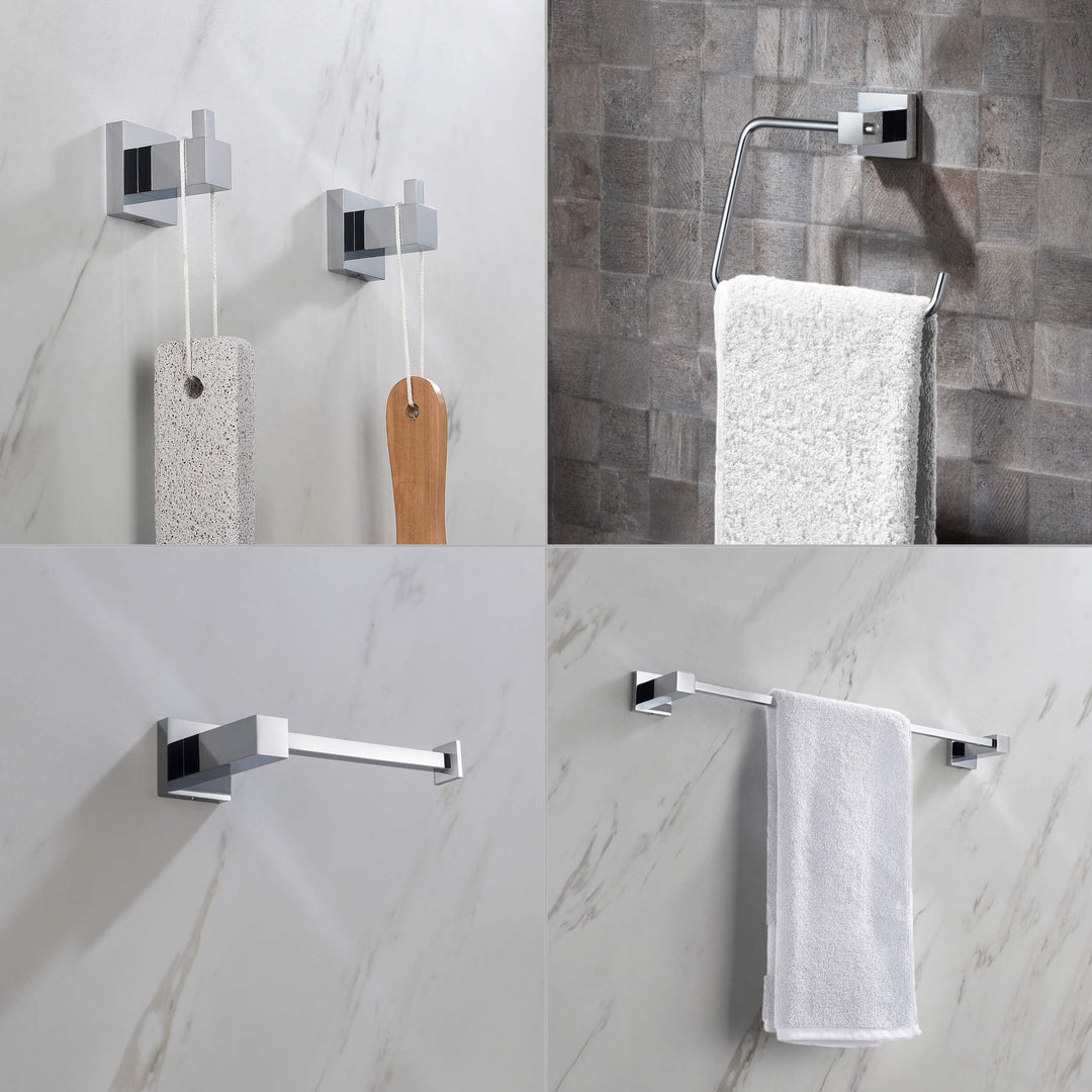 Quadra 5-Piece Bathroom Hardware Set in 3