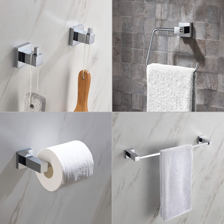 Quadra 5-Piece Bathroom Hardware Set in 3