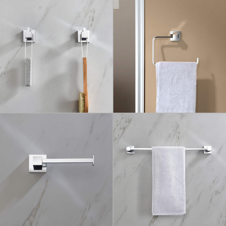 Quadra 5-Piece Bathroom Hardware Set in 3