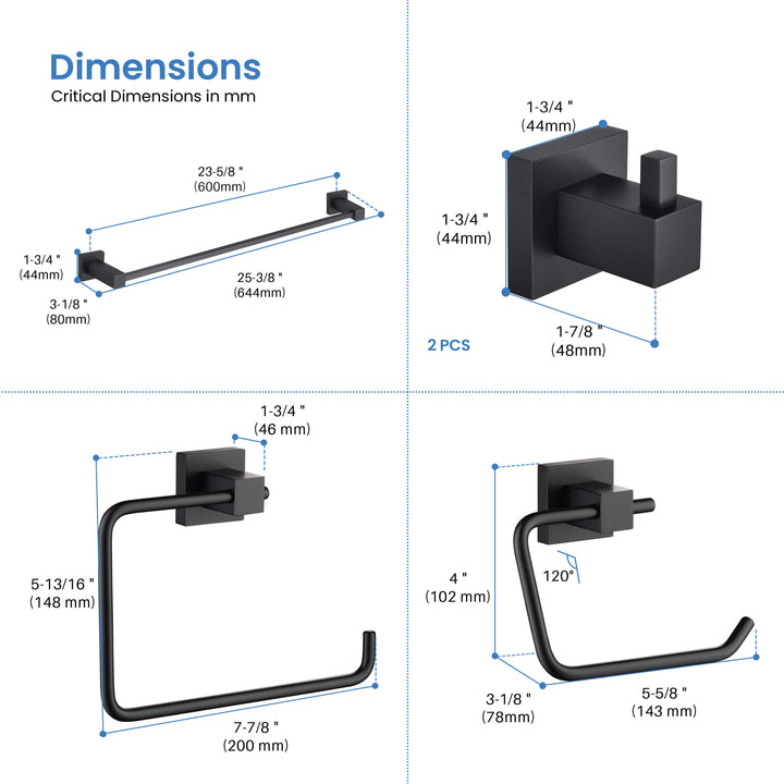 Quadra 5-Piece Bathroom Hardware Set in 2