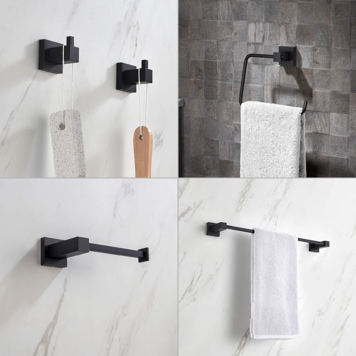 Quadra 5-Piece Bathroom Hardware Set in 3
