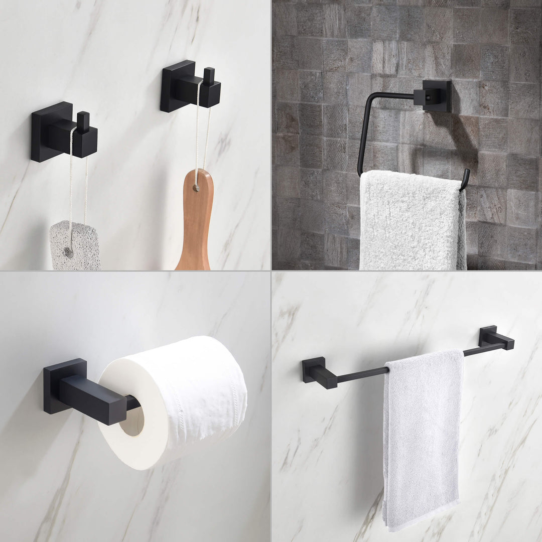 Quadra 5-Piece Bathroom Hardware Set in 3