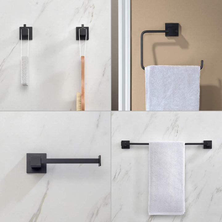 Quadra 5-Piece Bathroom Hardware Set in 3