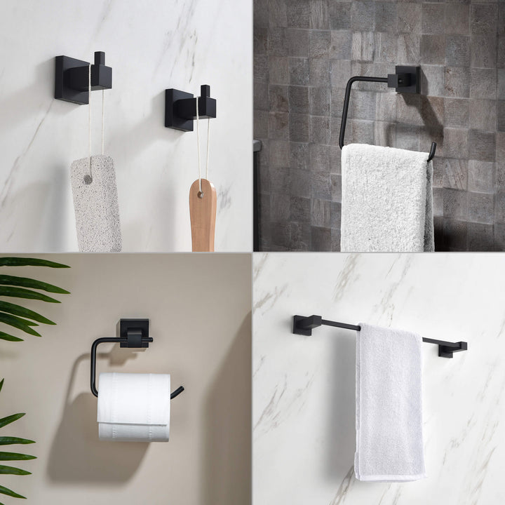 Quadra 5-Piece Bathroom Hardware Set in 4