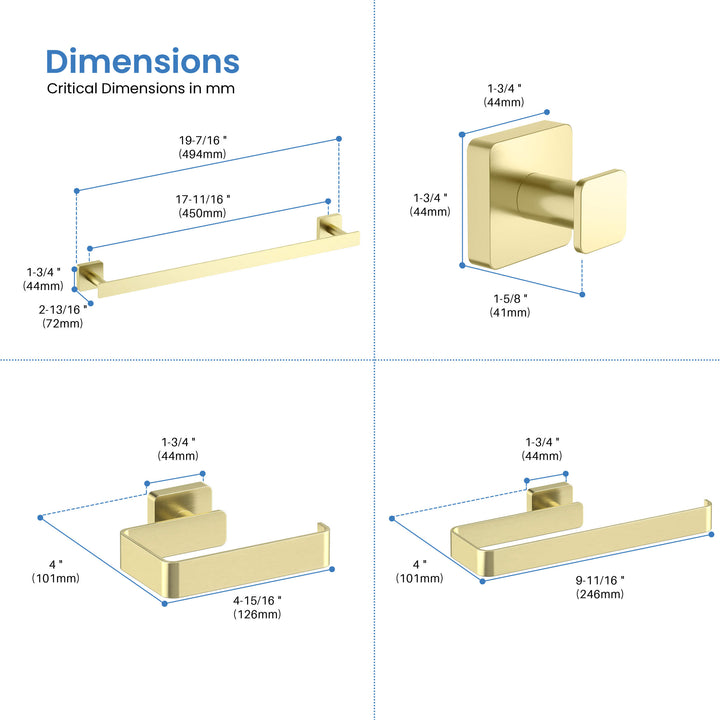 Fusion 5-Piece Bathroom Hardware Set in 1