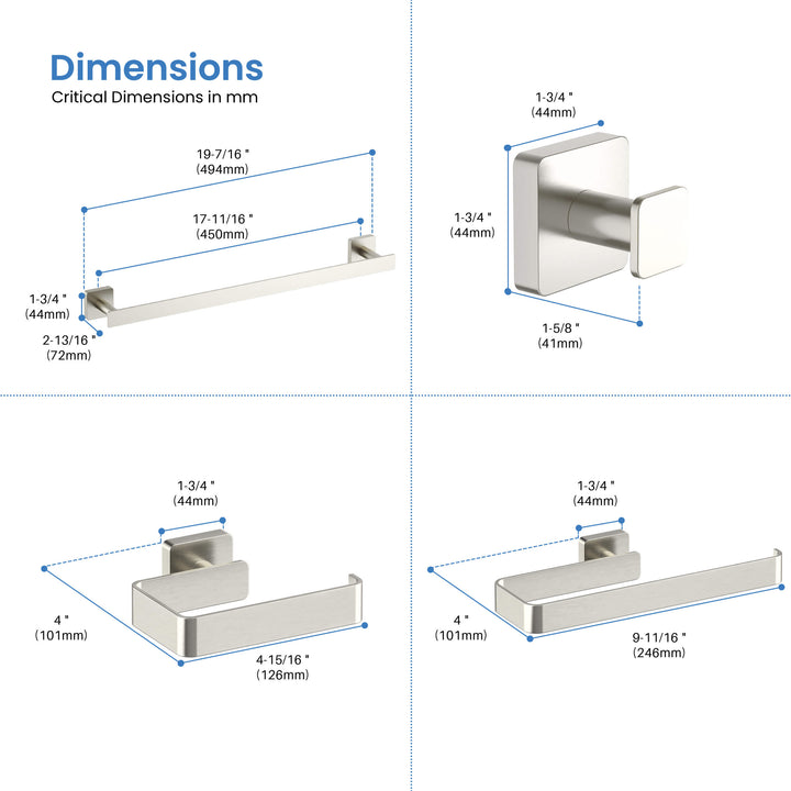 Fusion 5-Piece Bathroom Hardware Set in 1