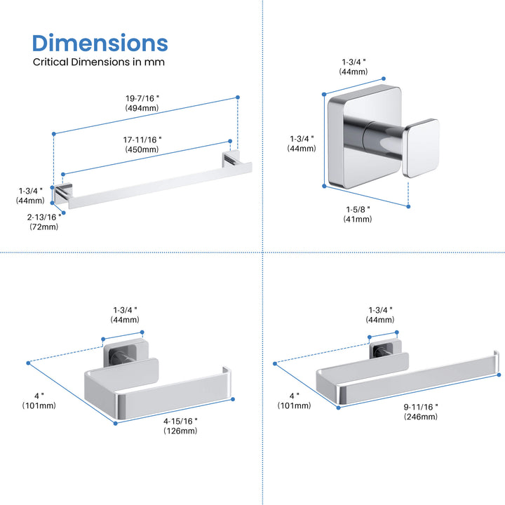 Fusion 5-Piece Bathroom Hardware Set in 1