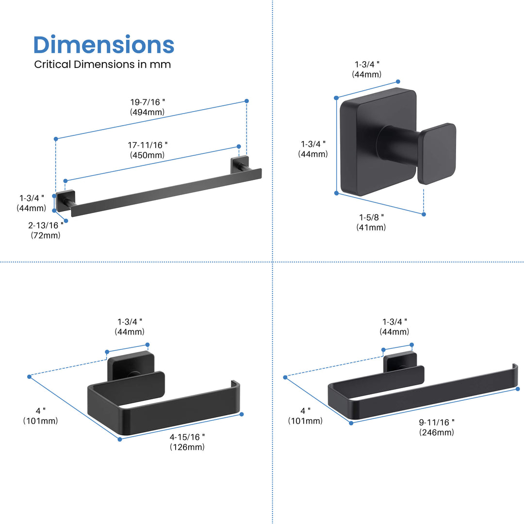 Fusion 5-Piece Bathroom Hardware Set in 1