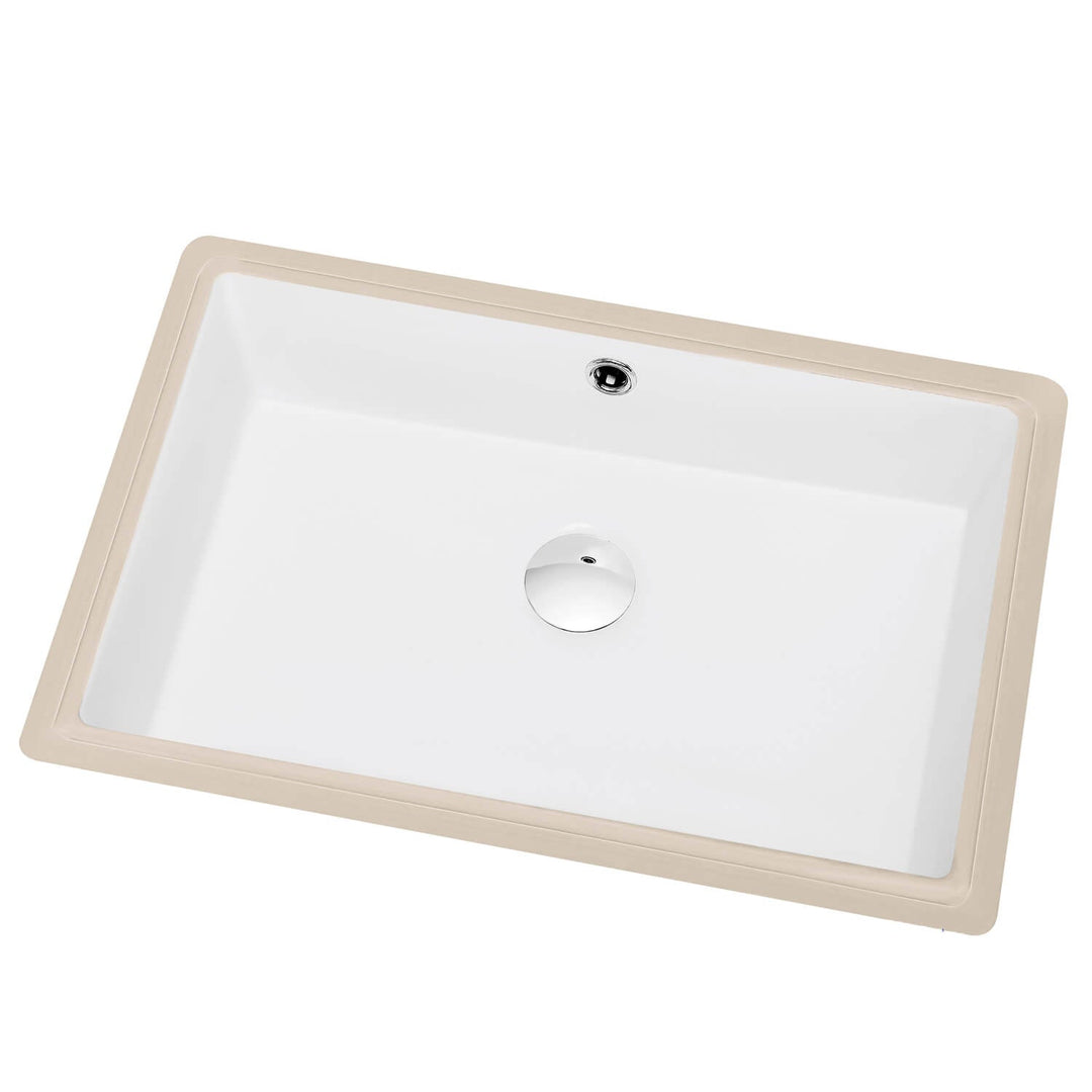 21" x 14" Rectangular Undermount Ceramic Basin | ANVE Kitchen & Bath