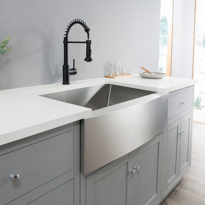 30" Farmhouse Apron Single Bowl Stainless Steel Kitchen Sink