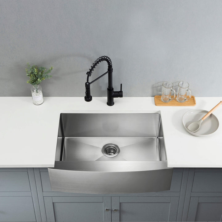30" Farmhouse Apron Single Bowl Stainless Steel Kitchen Sink