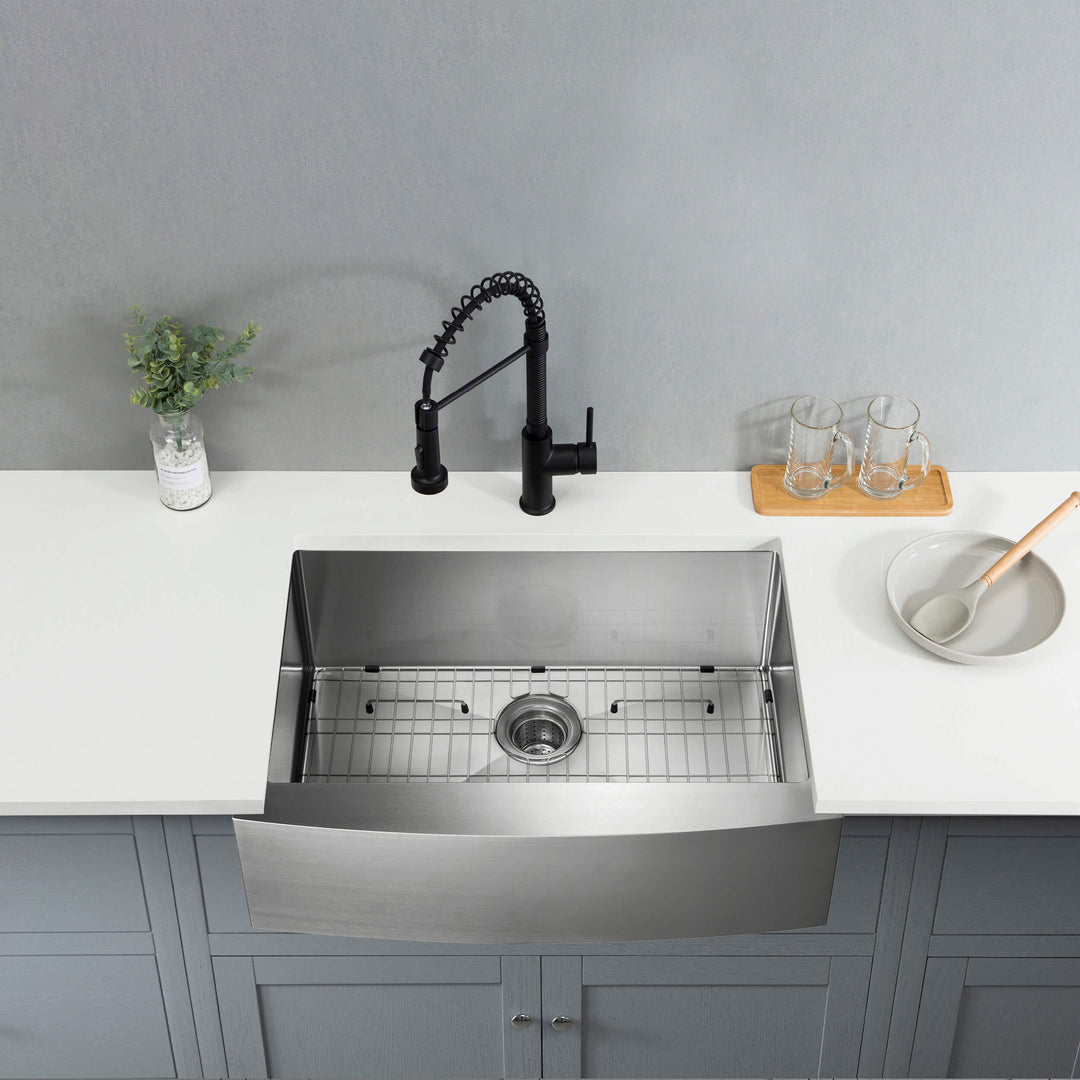 30" Farmhouse Apron Single Bowl Stainless Steel Kitchen Sink