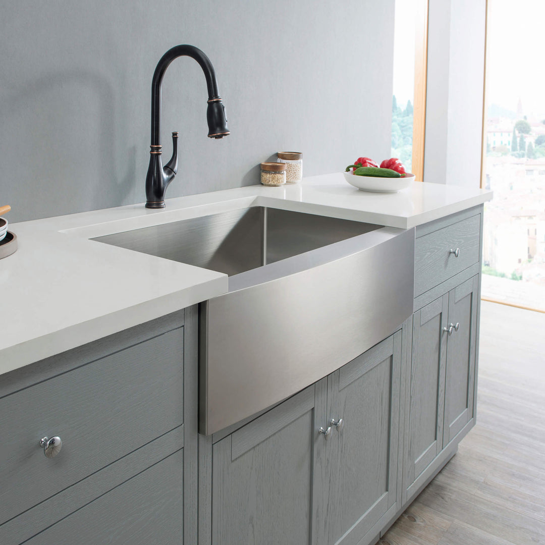 33" Farmhouse Apron Single Bowl Stainless Steel Kitchen Sink