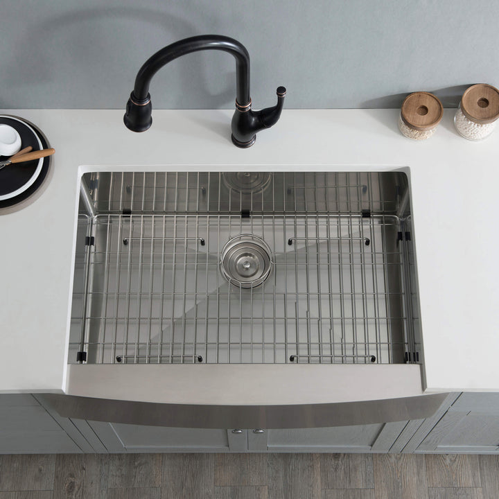 33" Farmhouse Apron Single Bowl Stainless Steel Kitchen Sink