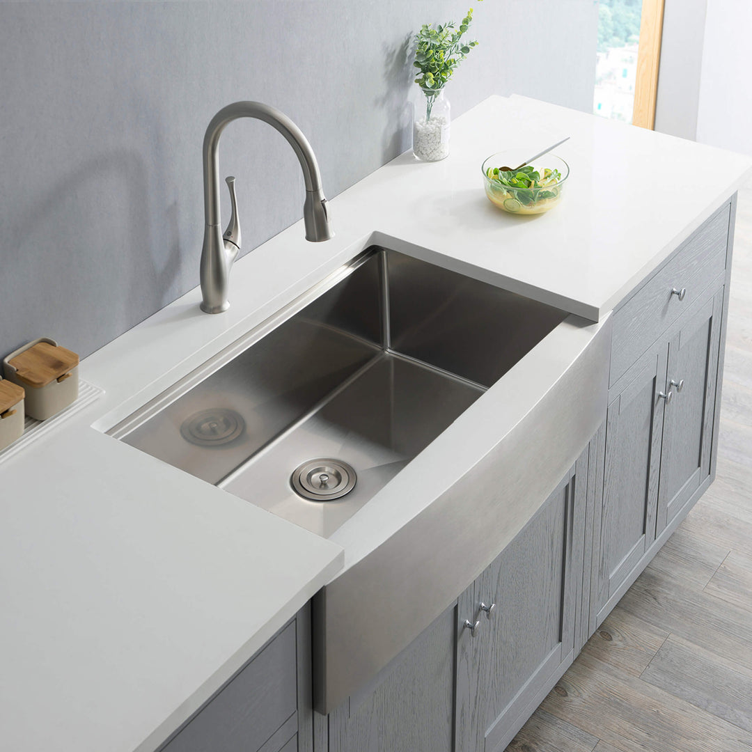 36" Farmhouse Apron Single Bowl Stainless Steel Workstation Kitchen Sink
