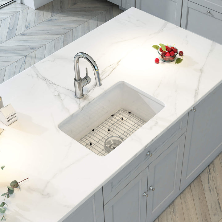 Nova 24" Single Bowl Undermount Fireclay Kitchen Sink