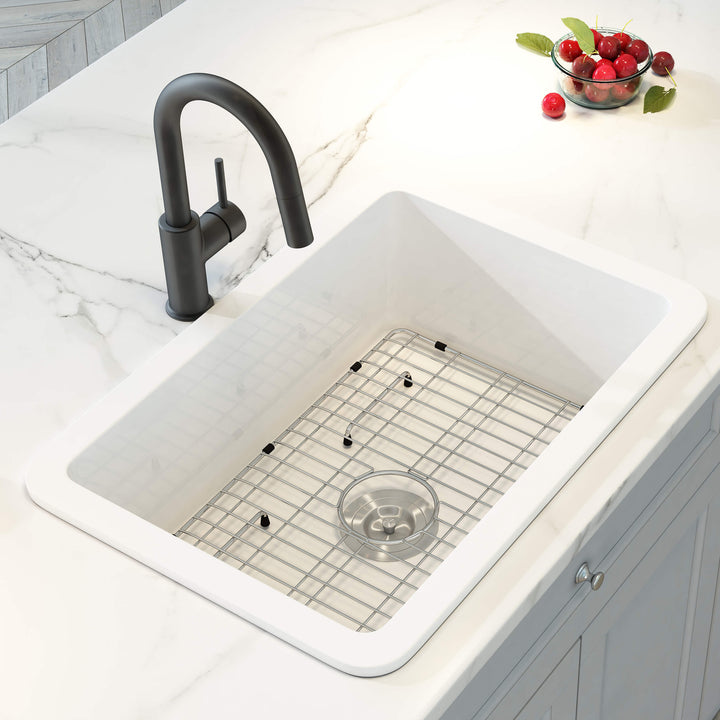 Nova 24" Single Bowl Undermount Fireclay Kitchen Sink