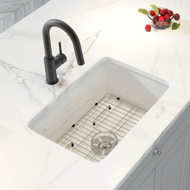 Nova 24" Single Bowl Undermount Fireclay Kitchen Sink