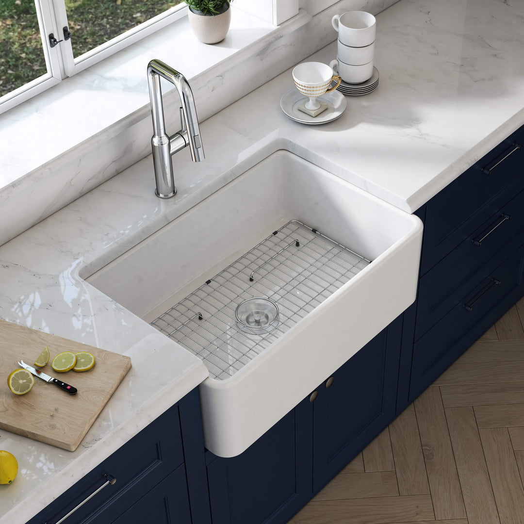 Nova 30" Single Bowl Fireclay Farmhouse Kitchen Sink