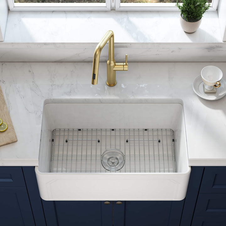 Nova 30" Reversible Single Bowl Fireclay Farmhouse Kitchen Sink