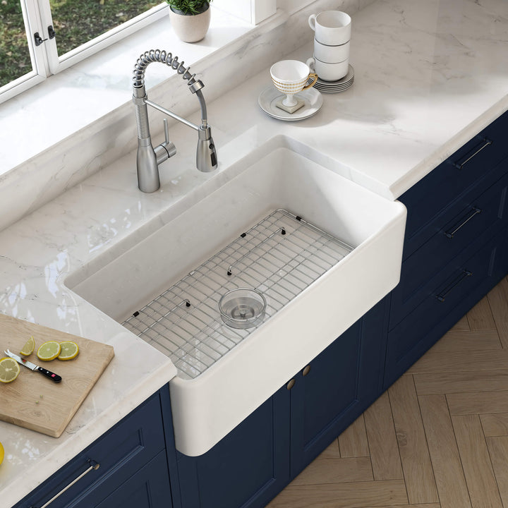 Nova 33" Single Bowl Fireclay Farmhouse Kitchen Sink