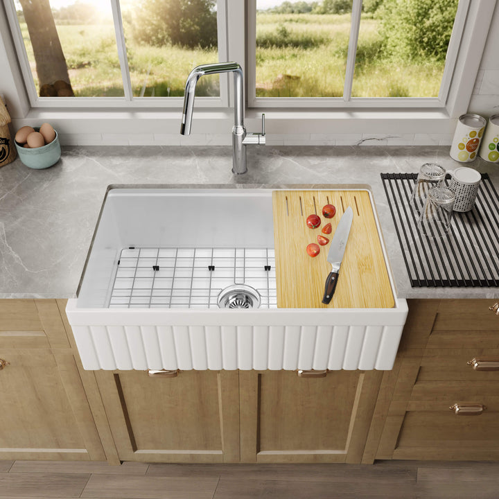 Nova 33" Reversible Apron Fireclay Farmhouse Workstation Sink