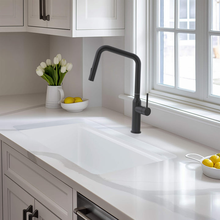 33" Drop-In/Undermount Fireclay Workstation Kitchen Sink