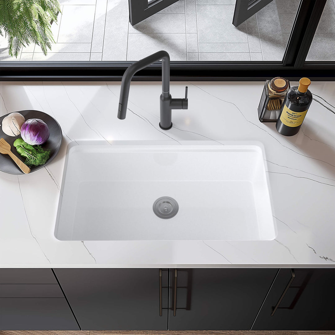 33" Drop-In/Undermount Fireclay Workstation Kitchen Sink