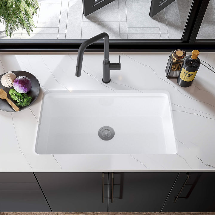 33" Drop-In/Undermount Fireclay Workstation Kitchen Sink
