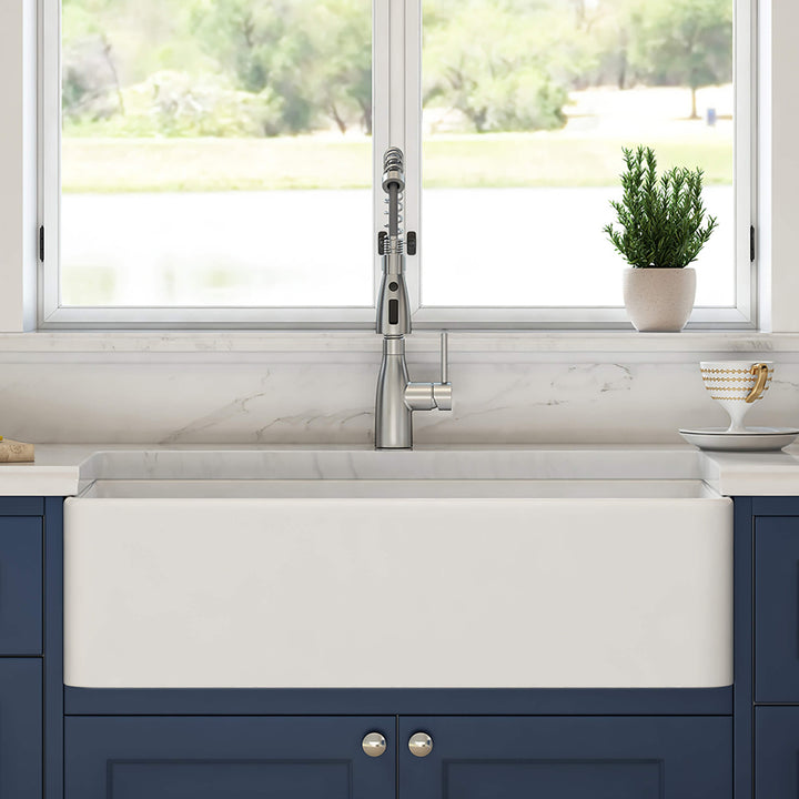 Nova 36" Single Bowl Fireclay Farmhouse Kitchen Sink