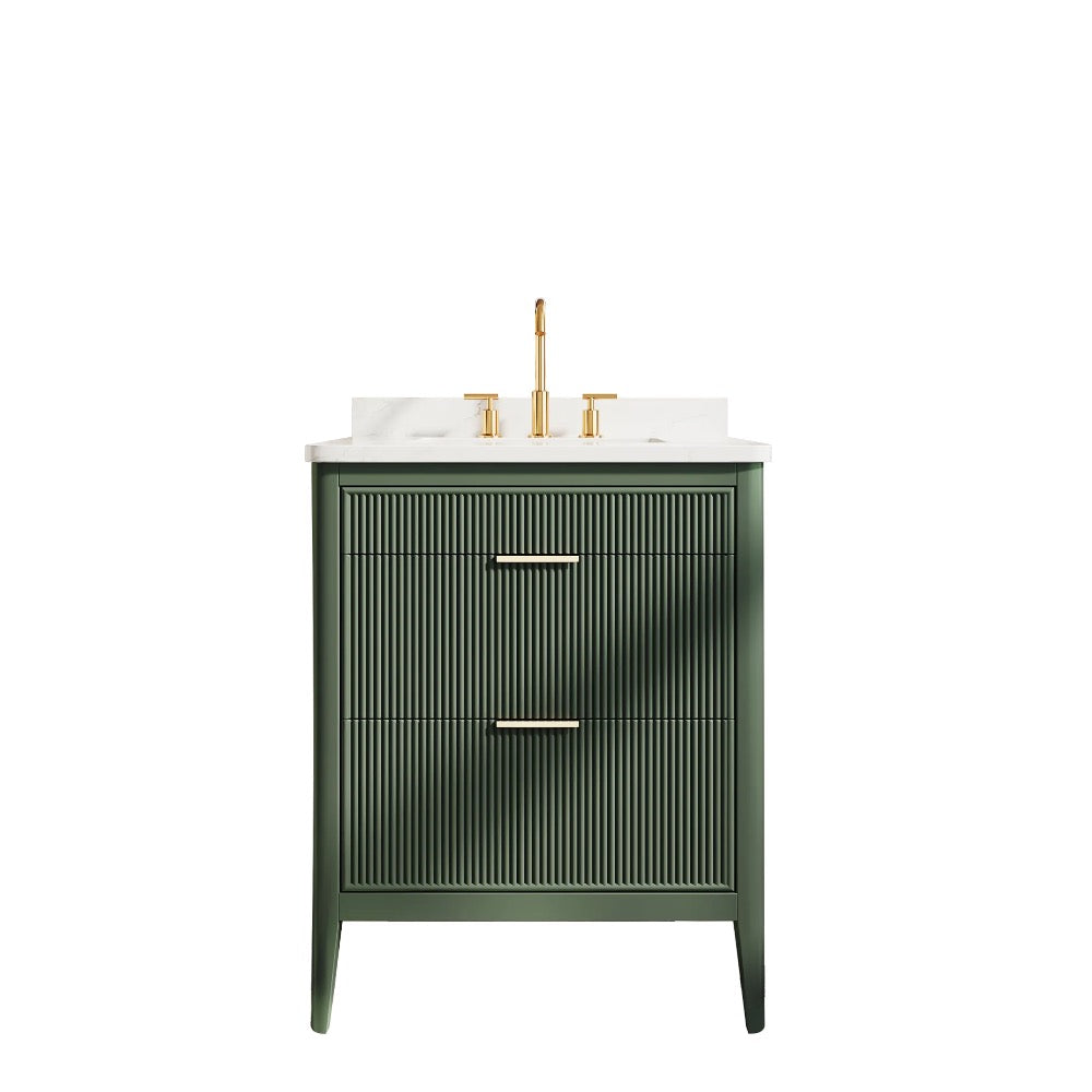 ANVE Aveline 30" Single Sink Freestanding Bathroom Vanity with Engineered Marble Top
