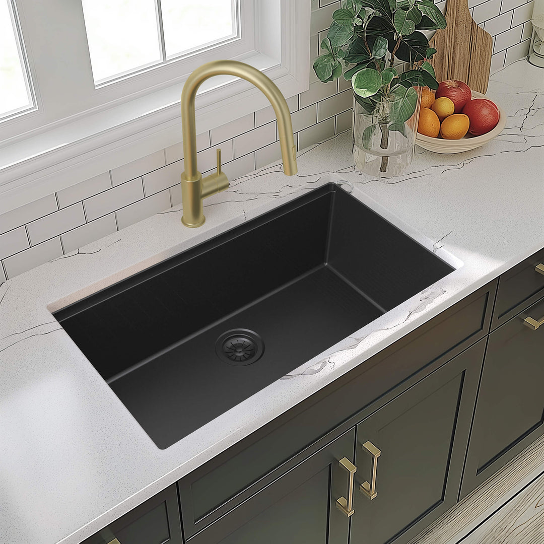 33" Undermount Single Bowl Quartz Workstation Kitchen Sink