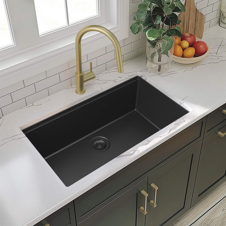33" Undermount Single Bowl Quartz Workstation Kitchen Sink