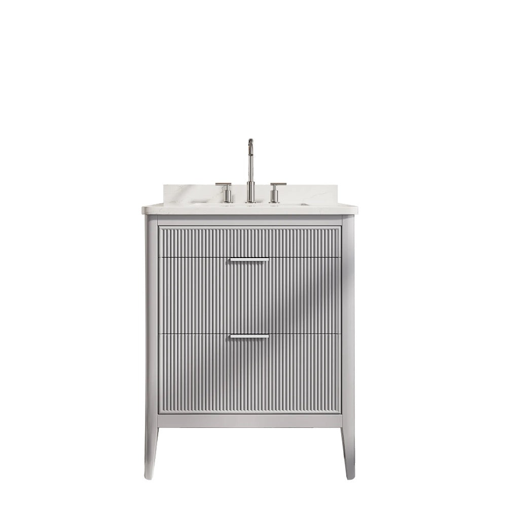 ANVE Aveline 30" Single Sink Freestanding Bathroom Vanity with Engineered Marble Top