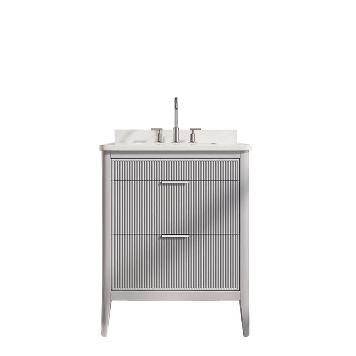 ANVE Aveline 30" Single Sink Freestanding Bathroom Vanity with Engineered Marble Top