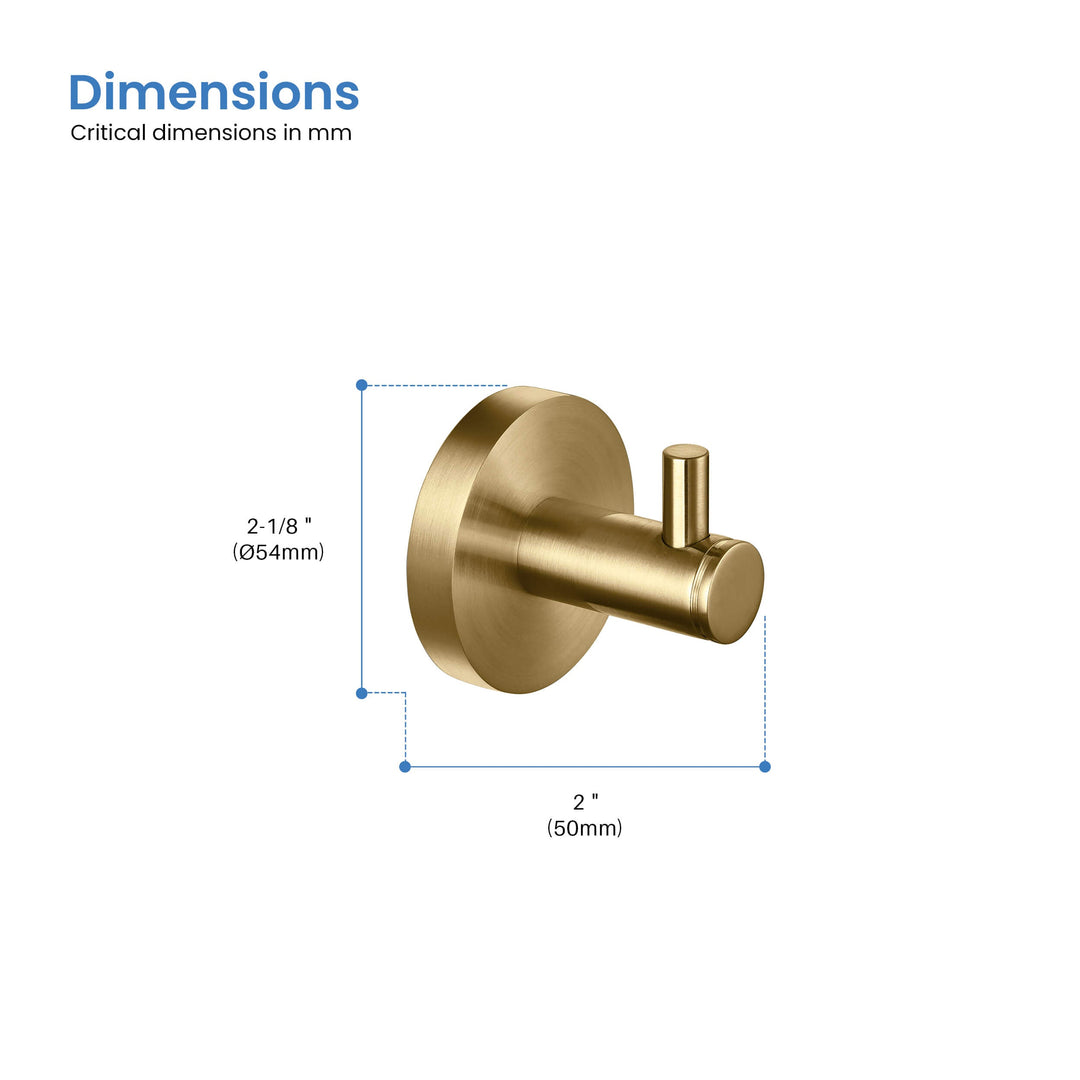 Halo Solid Brass Bathroom Robe Hook