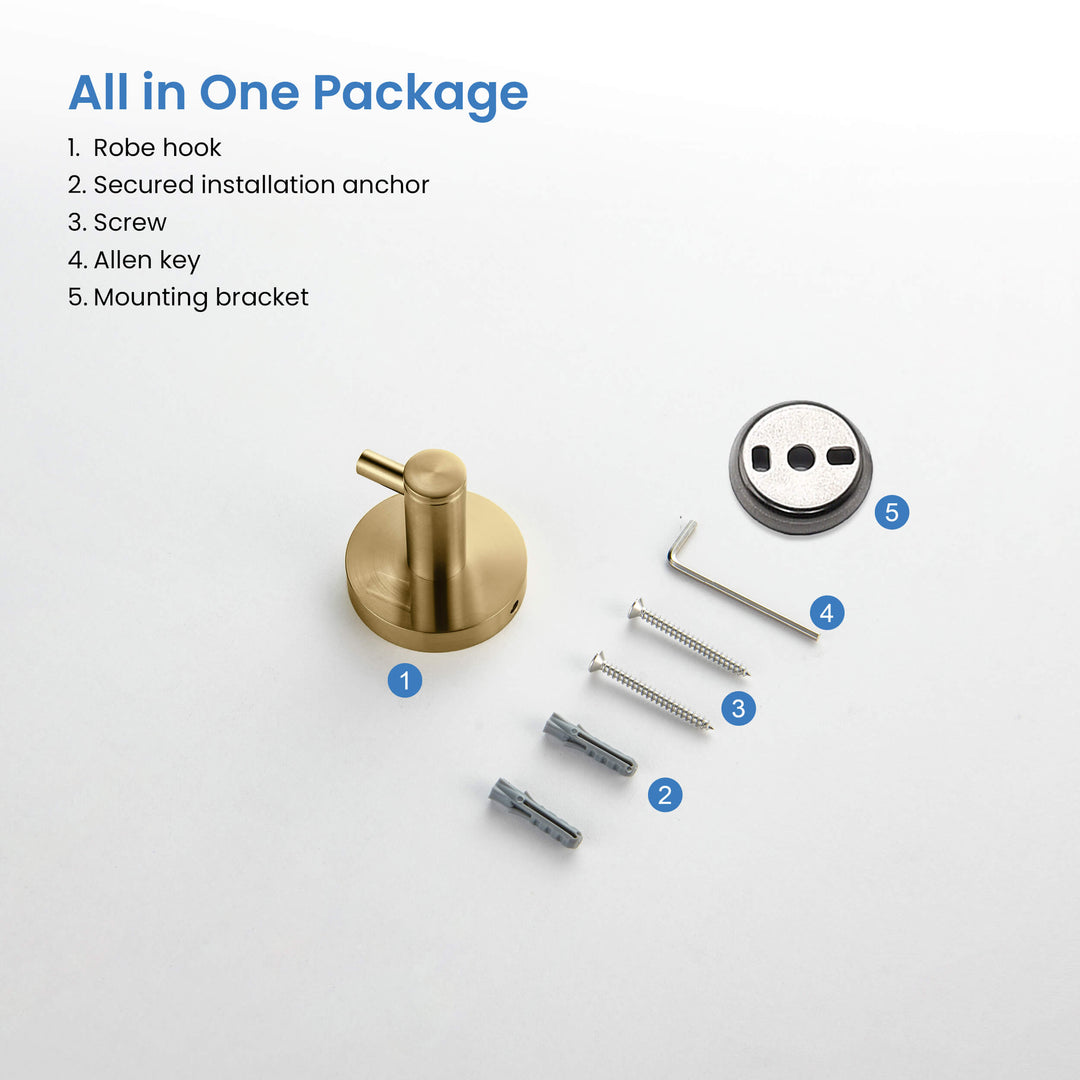 Halo Solid Brass Bathroom Robe Hook