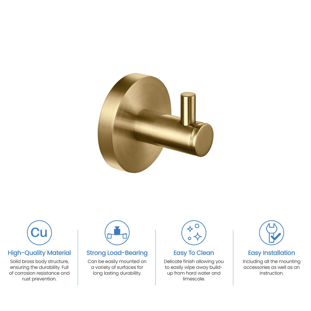 Halo Solid Brass Bathroom Robe Hook