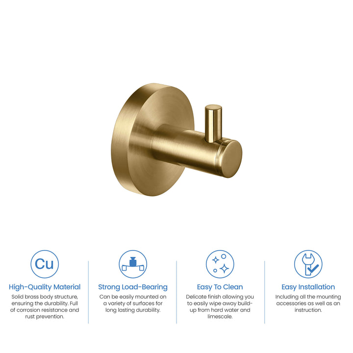 Halo Solid Brass Bathroom Robe Hook