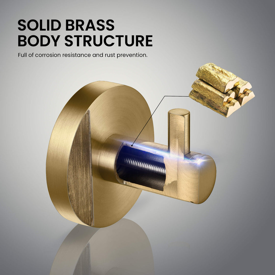 Halo Solid Brass Bathroom Robe Hook
