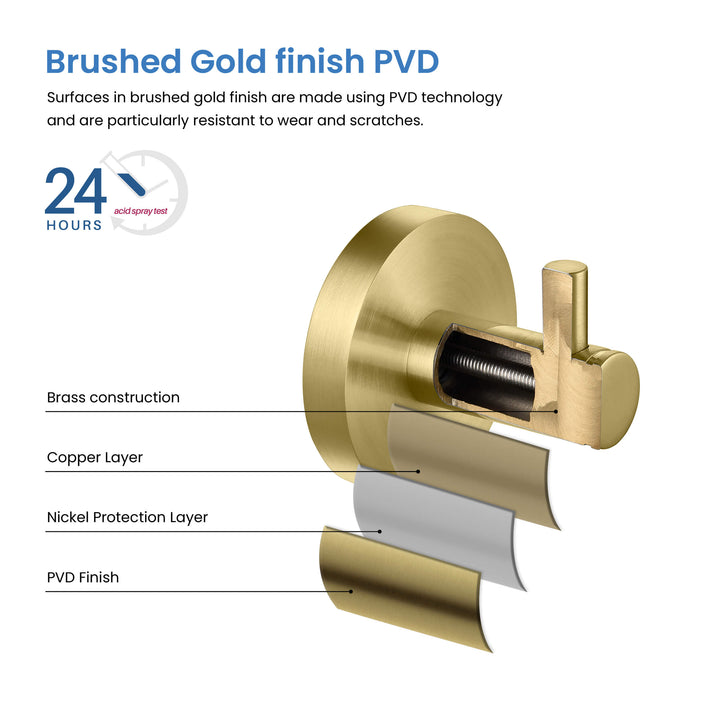 Halo Solid Brass Bathroom Robe Hook