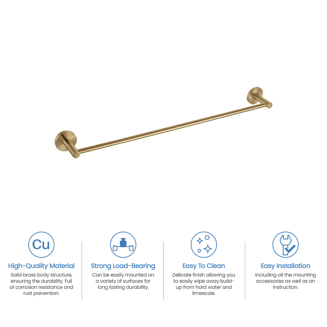 Halo 24" Solid Brass Bathroom Towel Bar