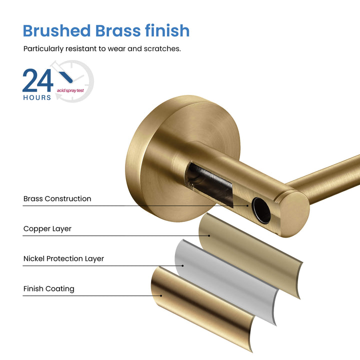 Halo 24" Solid Brass Bathroom Towel Bar